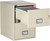Phoenix LGL2W25 Fireproof File Cabinet, 2 Drawer, Legal Size, 25" Deep, Open - Putty