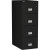 Phoenix LGL4W31 fireproof file cabinet, Black finish - four-drawer vertical, closed front