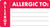 Allergic To/Allergy Label MAP3300