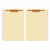 Letter-size self-adhesive file folder divider, manila, with 2-inch fastener and adhesive liner, shown front and back.