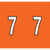 Kardex Numeric Labels, PSF-138 Series, Number 7, 1-1/2 x 1-1/4, Orange, 500/RL