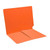 Colored End Tab Folders, Letter, 1/2 Pocket Inside Front, 14pt Orange, 50/Bx
