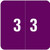 Smead Numeric Labels, DCC-Series, 1 1/2 H x 1 1/2 W, Number 3, Purple, SDNM-3