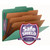 Smead SafeSHIELD Pressboard Classification Folders, 3 Dividers, Letter Size, Green, 10/Box
