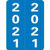 Smead Year Labels, 2021, Blue, 2 H x 1 1/2 W, 500/Roll
