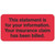 Insurance Labels, This Statement, 2 x 1, Red/Black, 252/Pack (SY-1756)