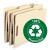 Smead 100% Recycled Folders, Letter Size, 1/3-Cut Reinforced Tab, 2 Fasteners, Manila, 50/Box