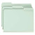 Smead Pressboard File Folder with 2 SafeSHIELD Fasteners, 1/3-Cut Tab, 2" Exp, Letter Size, Gray/Green, 25/Box