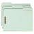 Smead 100% Recycled Pressboard Fastener File Folder, 1/3-Cut Tab, 1" Exp, Letter Size, Gray/Green, 25/Box