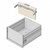 FireKing letter-size file cabinet drawer with parchment-colored follower block positioned above the drawer guide channels.