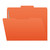 Orange File Folders, Letter Size, 2 Fasteners, 1/3-Cut Single-Ply Tab, 50/Box - Center Tab