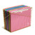 Assorted colored file folders organized in a gold wire file holder, featuring apricot, grass, lemon, ocean, and orchid folders, with visible labels on the top edges.