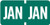 Green 'JAN' month label from the Tab Products 1279 series, featuring white text for easy file organization and document tracking, displayed in a dual format for clear visibility