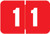Digi Color DCNM Numeric Label, 1H x 1-1/2W,  Number 1, Red, 250/RL, DCNM-1