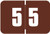 Digi Color DCNM Numeric Label, 1H x 1-1/2W,  Number 5, Brown with white digits, 250/RL, DCNM-5