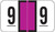 Jeter 0300 Series Numeric Labels - Purple, Number 9, 500 Labels per Roll, Polylaminated for End-Tab Filing
