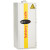 Battery Commander BSS6003, three-quarter view with door closed and yellow 'battery safe' vertical stripe.