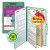 Smead 100% Recycled Pressboard Classification Folder, 2 Divider, 2" Exp, Legal Size, Green, 5/Pack