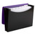 Smead Poly Expanding File – Purple and Black Wave Pattern, 6 Pockets, Letter Size, Flap and Cord Closure