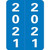 SLYM Year Label 2021 – Blue, 2" x 1.5", Smead Compatible