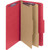 Smead SafeSHIELD Pressboard Classification Folder, 2 Dividers, Bright Red