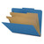 Royal blue classification folder, letter size, featuring 2 manila dividers and fasteners