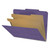 Purple classification folder, letter size, featuring 2 manila dividers and fasteners