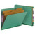 Green end tab classification folder with 2 dividers and SafeSHIELD fasteners