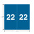 Ames AEYM year label, 2022, blue, 1-7/8" square, single-face with white “2022”; split-back liner.