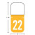Tab Products 1308-compatible year label, A1308-22, 2022 Light Orange, top tab size 1-1/8 by 1/2 inches, vinyl, 500 labels per roll