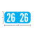 TAB A1287 year label A1287-26-T3, 2026 Blue, 1/2 inch by 1-1/8 inch, matte vinyl, 500 per roll.