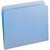 Light blue letter-size straight-cut file folder standing slightly open