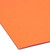 Flat view of an orange Smead file folder, showing the bottom edge and smooth 11-point stock.