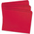 Several red Smead reinforced tab straight-cut letter-size file folders fanned out in a stack.