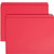 Two red Smead reinforced tab straight-cut letter-size file folders stacked together.