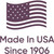 Waving U.S. flag icon with text reading “Made in USA since 1906.