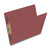 Dark red letter size end tab pressboard classification folder with 2 inch Tyvek expansion and bonded fasteners, angled view