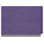 Side view of purple pressboard end tab classification folder highlighting folded expansion gusset