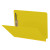 Yellow end tab pressboard folder with built-in fasteners and 2-inch expansion (angled view)