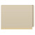 Side view of manila end tab folder showing 2-inch gray Tyvek expansion gusset