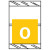 Close-up of COL'R'TAB 11050 numeric label number 0 in yellow with laminated wrap-around design