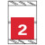 Close-up of COL'R'TAB 11052 numeric label showing number 2 in red with laminated wrap-around design