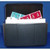 Barkley ABKM alpha color-code filing labels stored inside a black plastic label dispenser container, showing multiple wrap-around alphabet labels ready for filing use.