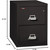FireKing 2-1831-C 2 drawer fireproof file cabinet showing 27.75 inch height, 17.75 inch width, and 31.56 inch depth