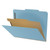 Blue top tab classification folder with one interior divider and 4 fasteners, letter size (DV-T42-14-3BLU)