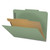 Green pressboard top tab classification folder with one interior divider and 4 fasteners, letter size (DV-T42-14-3AGN)