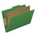 Moss green top tab pressboard classification folder with one interior divider and 4 fasteners, legal size (DV-T52-14-3MGN)