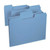 Blue Smead SuperTab letter size file folders with oversized 1/3-cut top tabs, assorted tab positions