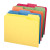 File Folders, Letter Size, 1/3-Cut 1-Ply Tab, No Fasteners, Assorted Colors, 100/Box (21126)