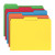 File Folders, Letter Size, 1/3-Cut 1-Ply Tab, No Fasteners, Assorted Colors, 100/Box (21126)